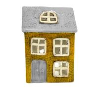 Cello Willow Cottage Tealight - Grey & Yellow Ceramic House Candle Holder Aroma Lamp use with Scent Cups Ornament Aromatherapy Gift for Home Lovers