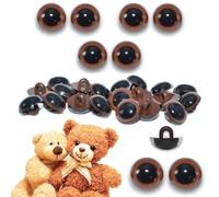 celloexpress 10.5mm Brown Sew On Eyes - 3 Pairs - Half Round Button Eyes for Teddy Bear Animal Soft Toy Making