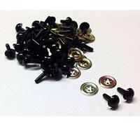 celloexpress 10.5mm Solid Black Safety Eyes with Metal Backs for Teddy Bear/Animal Soft Toy Making - Pack of 25 Pairs
