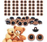 celloexpress 10.5mm Tawny Brown Sew On Eyes - 25 Pairs - Half Round Button Eyes for Teddy Bear Animal Soft Toy Making
