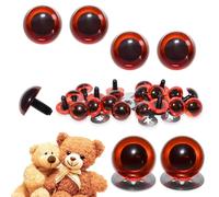 celloexpress 10.5mm Transparent Amber Crystal Eyes with Metal Backs - Safety Eyes for Soft Toy Teddy Bear Animal Making (Pack of 2 Pairs)
