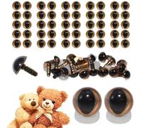 celloexpress 10mm Gold Cats Eyes with Plastic Backs - Safety Eyes for Soft Toy Teddy Bear Animal Making (Pack of 25 Pairs)