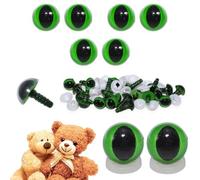 celloexpress 10mm Green Cats Eyes with Plastic Backs - Safety Eyes for Soft Toy Teddy Bear Animal Making (Pack of 3 Pairs)