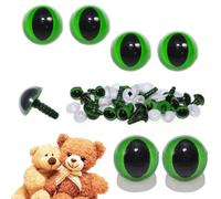 celloexpress 10mm Green Cats Eyes with Plastic Backs - Safety Eyes for Soft Toy Teddy Bear Animal Making (Pack of 2 Pairs)