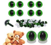 celloexpress 10mm Green Cats Eyes with Plastic Backs - Safety Eyes for Soft Toy Teddy Bear Animal Making (Pack of 4 Pairs)
