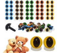celloexpress 10mm Mixed Cats Eyes with Plastic Backs - Safety Eyes for Soft Toy Teddy Bear Animal Making (Pack of 25 Pairs)