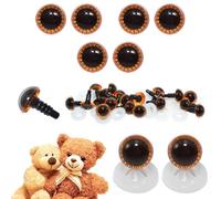 celloexpress 10mm Orange Owl Eyes with Plastic Backs - Safety Eyes for Soft Toy Teddy Bear Animal Making (Pack of 3 Pairs)