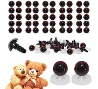 celloexpress 10mm Transparent Brown Eyes with Plastic Backs - Safety Eyes for Soft Toy Teddy Bear Animal Making (Pack of 50 Pairs)