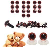 celloexpress 10mm Transparent Dark Amber Eyes with Plastic Backs - Safety Eyes for Soft Toy Teddy Bear Animal Making (Pack of 10 Pairs)