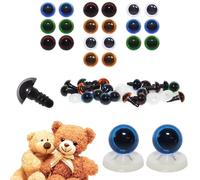 celloexpress 10mm Transparent Mixed Eyes with Plastic Backs - Safety Eyes for Soft Toy Teddy Bear Animal Making (Pack of 10 Pairs)