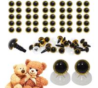 celloexpress 10mm Yellow Owl Eyes with Plastic Backs - Safety Eyes for Soft Toy Teddy Bear Animal Making (Pack of 50 Pairs)