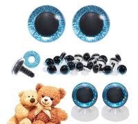 celloexpress 12mm Blue 3D Glitter Eyes with Plastic Backs - Sparkle Safety Eyes for Soft Toy Teddy Bear Animal Making (Pack of 1 Pair)