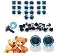 celloexpress 12mm Blue 3D Glitter Eyes with Plastic Backs - Sparkle Safety Eyes for Soft Toy Teddy Bear Animal Making (Pack of 10 Pairs)