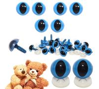 celloexpress 12mm Blue Cats Eyes with Plastic Backs - Safety Eyes for Soft Toy Teddy Bear Animal Making (Pack of 3 Pairs)