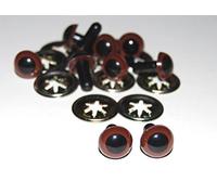 celloexpress 12mm Brown Crystal Eyes with Metal Backs - Safety Eyes for Soft Toy Teddy Bear Animal Making (Pack of 5 Pairs)