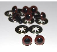 celloexpress 12mm Brown Crystal Eyes with Metal Backs - Safety Eyes for Soft Toy Teddy Bear Animal Making (Pack of 4 Pairs)