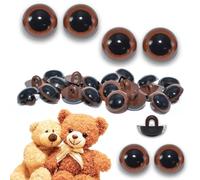 celloexpress 12mm Brown Sew On Eyes - 2 Pairs - Half Round Button Eyes for Teddy Bear Animal Soft Toy Making