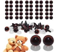 celloexpress 12mm Brown Transparent Eyes with Plastic Backs - Safety Eyes for Soft Toy Teddy Bear Animal Making (Pack of 25 Pairs)