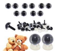 celloexpress 12mm Clear Cats Eyes with Plastic Backs - Transparent Safety Eyes for Soft Toy Teddy Bear Animal Making (Pack of 5 Pairs)