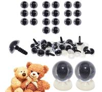 celloexpress 12mm Clear Cats Eyes with Plastic Backs - Transparent Safety Eyes for Soft Toy Teddy Bear Animal Making (Pack of 10 Pairs)