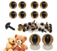 celloexpress 12mm Gold Cats Eyes with Plastic Backs - Safety Eyes for Soft Toy Teddy Bear Animal Making (Pack of 4 Pairs)