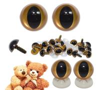 celloexpress 12mm Gold Cats Eyes with Plastic Backs - Safety Eyes for Soft Toy Teddy Bear Animal Making (Pack of 1 Pair)