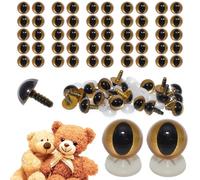 celloexpress 12mm Gold Cats Eyes with Plastic Backs - Safety Eyes for Soft Toy Teddy Bear Animal Making (Pack of 25 Pairs)