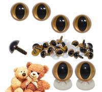 celloexpress 12mm Gold Cats Eyes with Plastic Backs - Safety Eyes for Soft Toy Teddy Bear Animal Making (Pack of 2 Pairs)