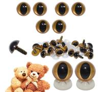 celloexpress 12mm Gold Cats Eyes with Plastic Backs - Safety Eyes for Soft Toy Teddy Bear Animal Making (Pack of 3 Pairs)
