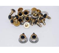 celloexpress 12mm Gold Pearl Eyes with Metal Backs Pack of 10 Pairs | Safety Crystal Eyes for Soft Toy Teddy Bear Animal Making