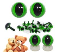 celloexpress 12mm Green Cats Eyes with Plastic Backs - Safety Eyes for Soft Toy Teddy Bear Animal Making (Pack of 1 Pair)
