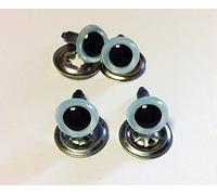 celloexpress 12mm Light Blue Pearl Crystal Eyes with Metal Backs - Safety Eyes for Soft Toy Teddy Bear Animal Making (Pack of 2 Pairs)