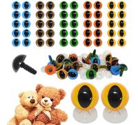 celloexpress 12mm Mixed Cats Eyes with Plastic Backs - Safety Eyes for Soft Toy Teddy Bear Animal Making (Pack of 50 Pairs)