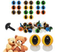 celloexpress 12mm Mixed Cats Eyes with Plastic Backs - Safety Eyes for Soft Toy Teddy Bear Animal Making (Pack of 10 Pairs)