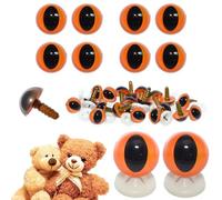 celloexpress 12mm Orange Cats Eyes with Plastic Backs - Safety Eyes for Soft Toy Teddy Bear Animal Making (Pack of 4 Pairs)