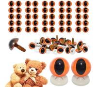 celloexpress 12mm Orange Cats Eyes with Plastic Backs - Safety Eyes for Soft Toy Teddy Bear Animal Making (Pack of 25 Pairs)