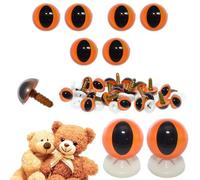 celloexpress 12mm Orange Cats Eyes with Plastic Backs - Safety Eyes for Soft Toy Teddy Bear Animal Making (Pack of 3 Pairs)