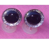 celloexpress 12mm Silver 3D Glitter Eyes with Plastic Backs - Sparkle Safety Eyes for Soft Toy Teddy Bear Animal Making (Pack of 1 Pair)