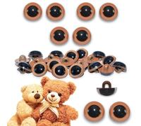 celloexpress 12mm Tawny Brown Sew On Eyes - 3 Pairs - Half Round Button Eyes for Teddy Bear Animal Soft Toy Making