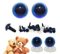 celloexpress 12mm Transparent Blue Eyes with Plastic Backs - Safety Eyes for Soft Toy Teddy Bear Animal Making (Pack of 1 Pair)