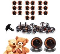 celloexpress 12mm Transparent Brown Eyes Metal Backs (Pack of 10 Pairs)