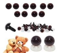 celloexpress 12mm Transparent Brown Eyes with Plastic Backs - Safety Eyes for Soft Toy Teddy Bear Animal Making (Pack of 5 Pairs)