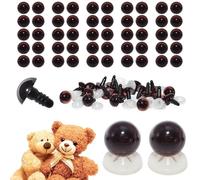 celloexpress 12mm Transparent Brown Eyes with Plastic Backs - Safety Eyes for Soft Toy Teddy Bear Animal Making (Pack of 25 Pairs)