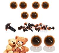 celloexpress 12mm Transparent Light Amber Eyes with Plastic Backs - Safety Eyes for Soft Toy Teddy Bear Animal Making (Pack of 3 Pairs)