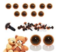celloexpress 12mm Transparent Light Amber Eyes with Plastic Backs - Safety Eyes for Soft Toy Teddy Bear Animal Making (Pack of 5 Pairs)