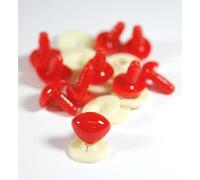 celloexpress 12mm x 9mm Bright Red Triangle Noses with Plastic Backs - Safety Noses for Soft Toy Teddy Bear Animal Making (Pack of 10)