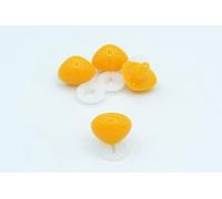 celloexpress 12mm x 9mm Yellow Triangle Noses with Plastic Backs - Safety Noses for Soft Toy Teddy Bear Animal Making (Pack of 4)