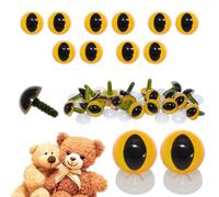 celloexpress 12mm Yellow Cats Eyes with Plastic Backs - Safety Eyes for Soft Toy Teddy Bear Animal Making (Pack of 5 Pairs)