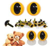 celloexpress 12mm Yellow Cats Eyes with Plastic Backs - Safety Eyes for Soft Toy Teddy Bear Animal Making (Pack of 1 Pair)