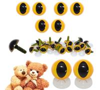 celloexpress 12mm Yellow Cats Eyes with Plastic Backs - Safety Eyes for Soft Toy Teddy Bear Animal Making (Pack of 3 Pairs)
